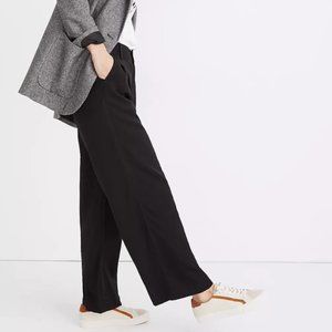 Madewell Drapey Pleated Wide-Leg Pants Black 0